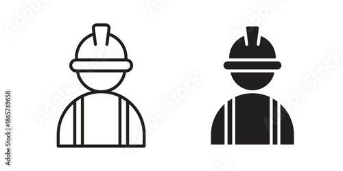 User helmet safety icons Black vector illustration for social media, app, and web