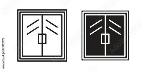Window icons Black vector illustration for social media, app, and web