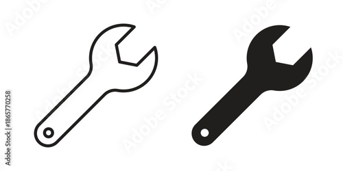 Wrench icons Black vector illustration for social media, app, and web