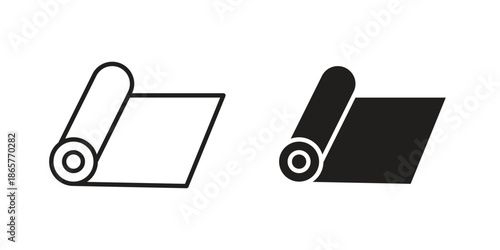 Yoga mat icons Black vector illustration for social media, app, and web