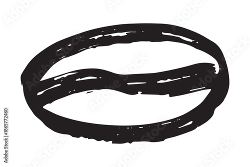 Hand drawn fresh roasted coffee bean Arabica robusta seed doodle Single element for print, web, design, decor
