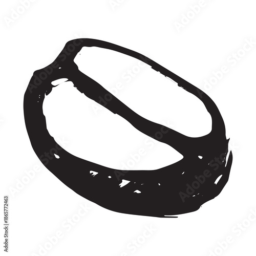 Hand drawn fresh roasted coffee bean Arabica robusta seed doodle Single element for print, web, design, decor