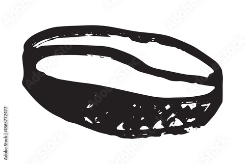 Hand drawn fresh roasted coffee bean Arabica robusta seed doodle Single element for print, web, design, decor