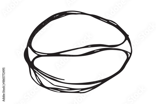 Hand drawn fresh roasted coffee bean Arabica robusta seed doodle Single element for print, web, design, decor