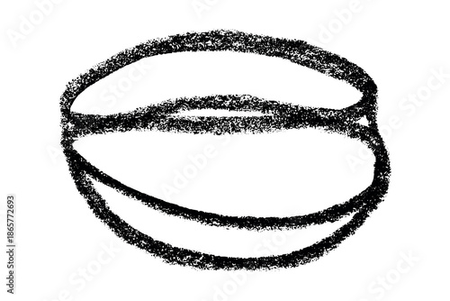 Hand drawn fresh roasted coffee bean Arabica robusta seed doodle Single element for print, web, design, decor