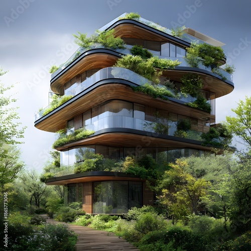 nature focused real estate background organic modern architecture