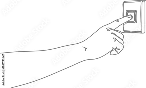Hand pressing a light switch