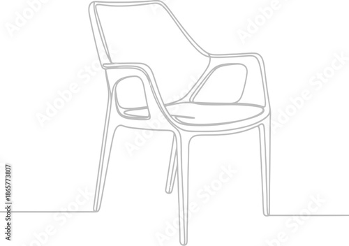 Simple chair design with armrest