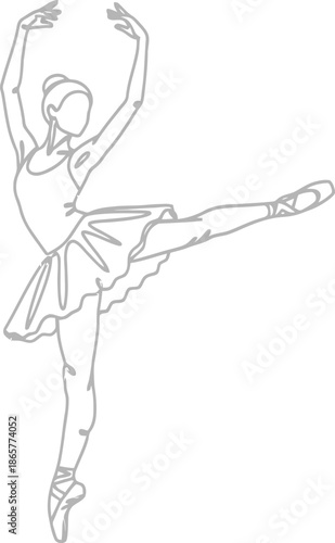 Elegant ballerina in mid performance