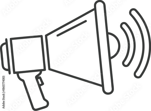 Megaphone icon representing loud announcement