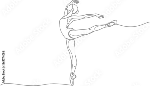 Elegant ballerina in mid performance