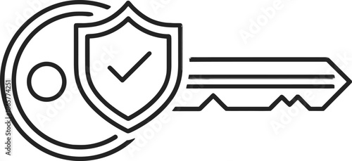 Secure key with shield protection