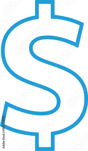 Dollar sign symbol on white background