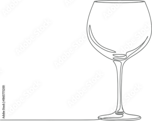 Elegant wine glass on white background