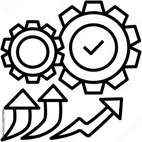 Comprehensive Icon, Analysis Overall Holistic Symbol Vector Stock Illustration, Line Icon Style Design.