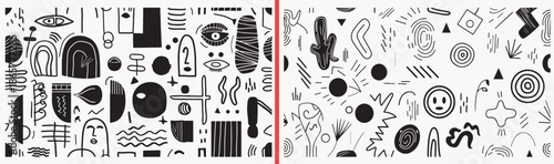 abstract pattern icons, decorative shape elements, modern abstract graphics, creative pattern symbols, black abstract textures, contemporary design elements, abstract ornament pack, visual pattern ico