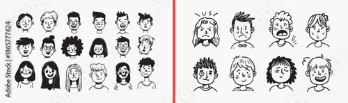 cute face expressions, cartoon kids faces, facial expression illustration, cute emoji style faces, children face clipart, cartoon emotion set, cute face doodles, kids emotion icons, facial expression 