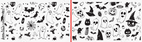 halloween doodle icons, spooky illustration pack, creepy cartoon elements, scary symbol graphics, horror doodle collection, halloween design icons, ghost pumpkin drawings, spooky pattern elements, fes
