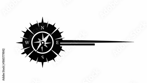 Stylized compass rose illustration symbolizing direction and exploration