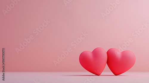 Abstract love concept with soft light valentine's day theme minimalist heart design studio environment close-up view