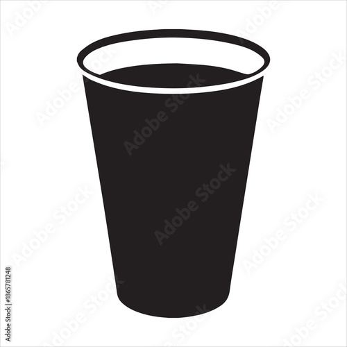 Tall Plastic Soda Cup Silhouette Vector Illustration