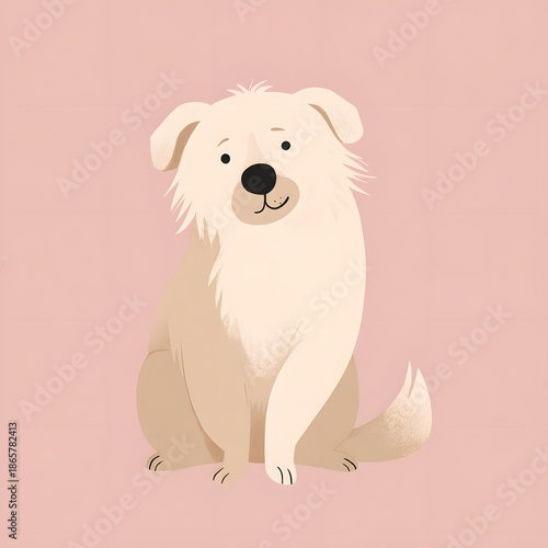 Adorable fluffy white dog