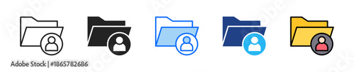 File Ownership Icon Set Multiple Style Collection