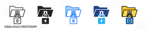 Data Access Control Icon Set Multiple Style Collection
