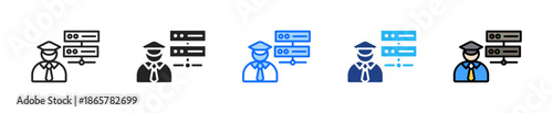 Data Custodian Icon Set Multiple Style Collection