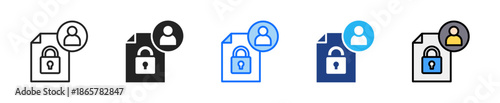 Private Data Owner Icon Set Multiple Style Collection