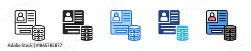 User Identity Data Icon Set Multiple Style Collection