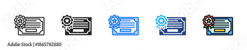 Ownership Certificate Icon Set Multiple Style Collection