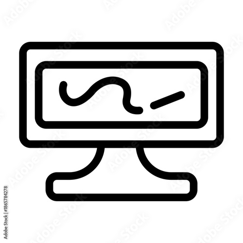 Monitor icon with drawing stroke representing digital art and design software.