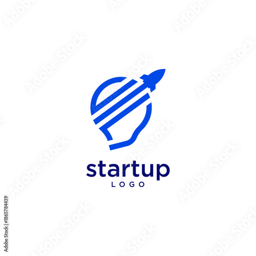 Wallpaper Mural Growth financial logo design. Modern rocket with light blub logo template. Torontodigital.ca