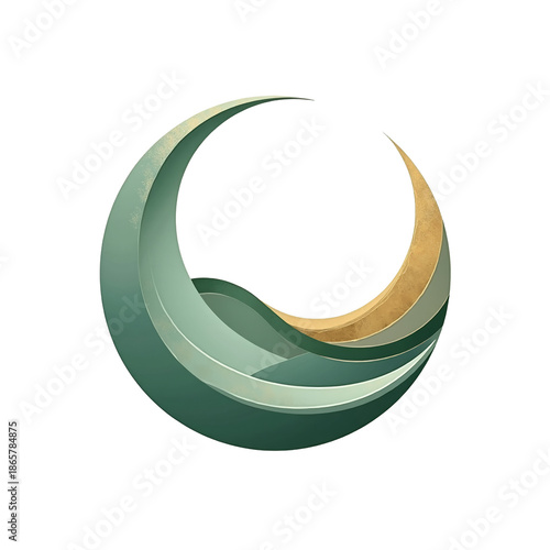 Abstract circle with wave element blending Scandinavian and Chinese styles for Year 2026
