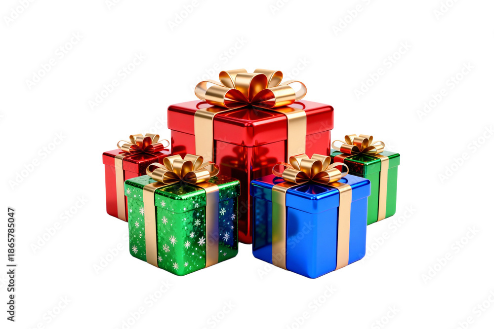 Fototapeta premium Colorful Gift Boxes with Ribbons for Festive Decor