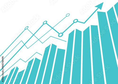 Ascending Growth: An abstract depiction of an upward-trending chart, symbolizing financial growth and market progress.
