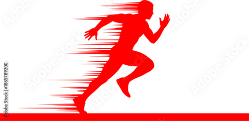 Silhouette of a young man running

