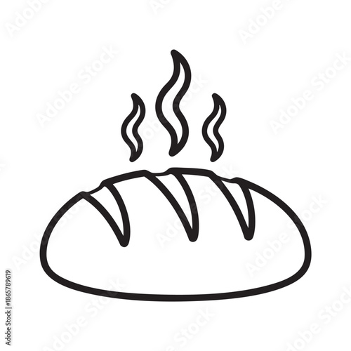 Warm freshly baked bread loaf with steam rising representing comfort and home baking