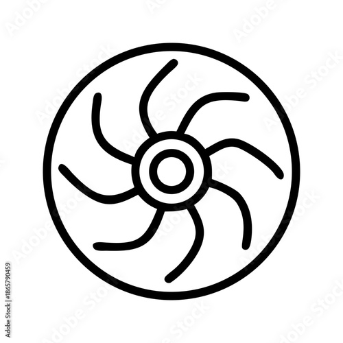 Breezy Whirl  A Stylish Cooling Fan Icon Design