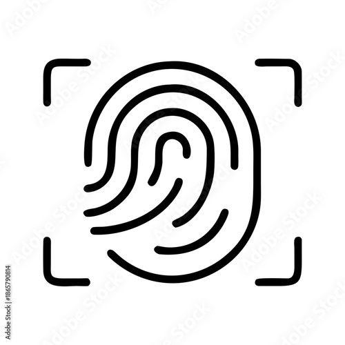 Innovative Fingerprint Scan Icon  Seamlessly Integrating Security and Technology