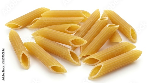Penne Pasta Isolated on White