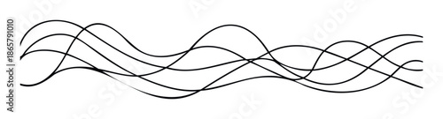 Dynamic abstract wavy black lines representing fluid motion and modern connection, ideal for technology backgrounds, sound visualization, or innovative graphic templates