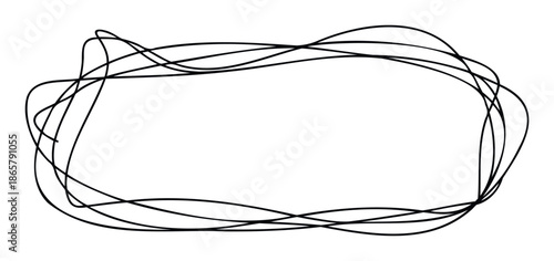 Dynamic handdrawn black scribble lines forming an organic irregular frame perfect for adding a unique border to text, messages, or visual content in various presentations and media.