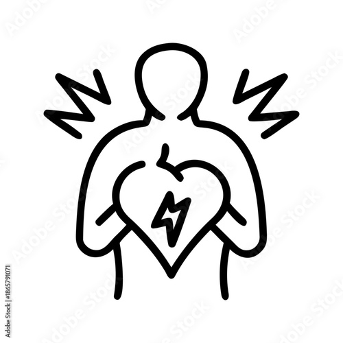 Vibrant Heart Attack Icon  A Bold Symbol of Health Awareness