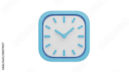 Blue Square Clock
