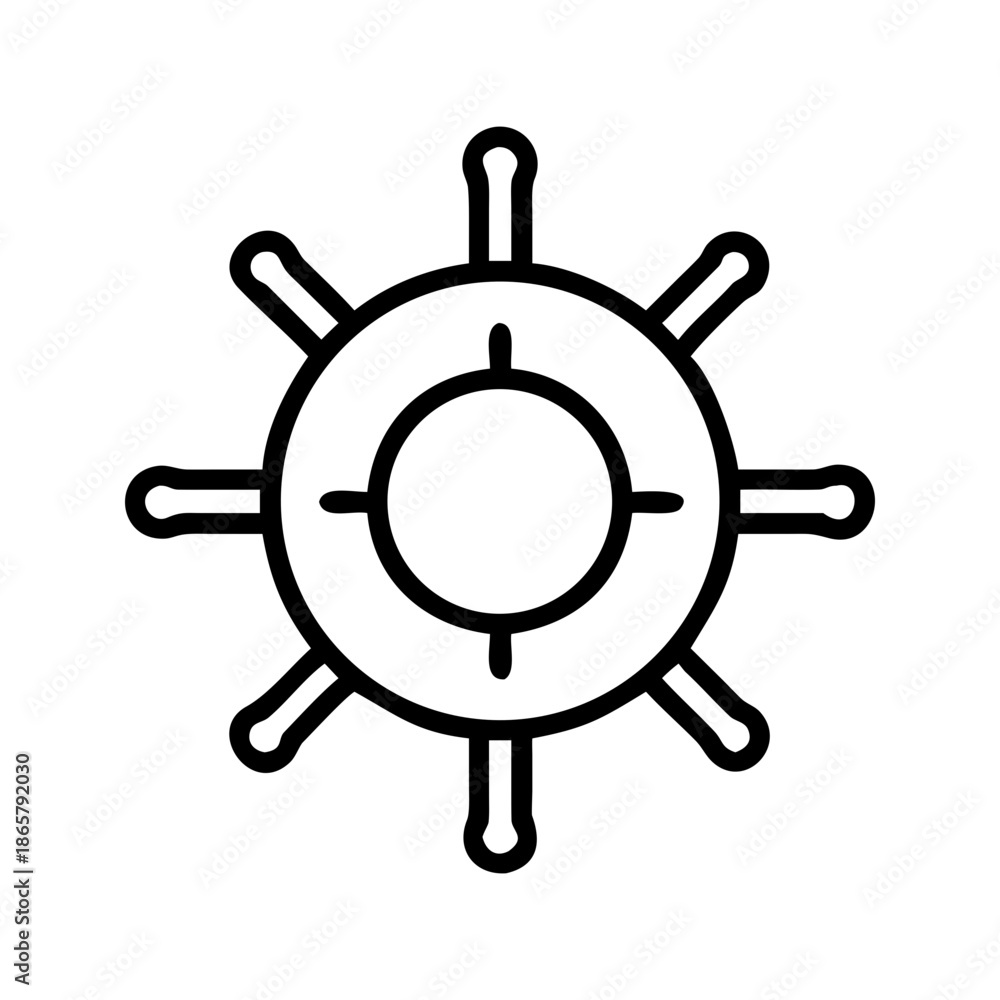 Obraz premium Navigating Success A Creative Rudder Icon Design