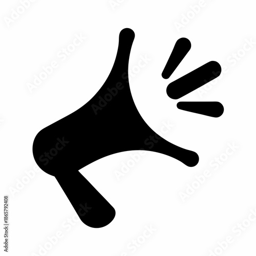 A loud megaphone icon with sound waves broadcasting an important announcement Vector, illustration