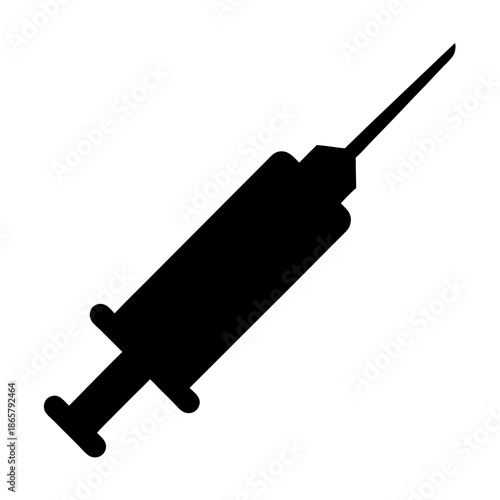 Medical syringe icon representing injection and essential healthcare procedures Vector, illustration