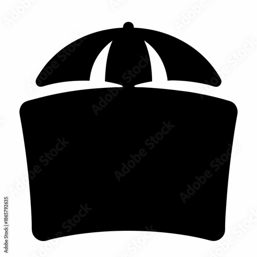 Traditional chinese mandarin hat icon representing asian culture and historical headwear design Vector, illustration